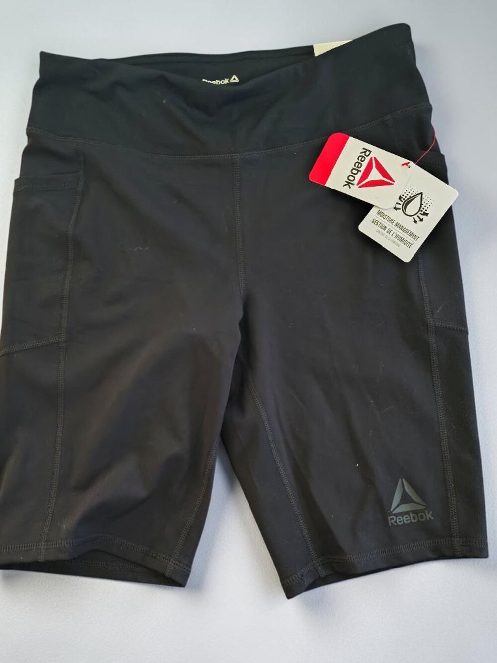NWT Reebok Girls XXL (18) Black High-Rise Bike Shorts Athletic Bottoms